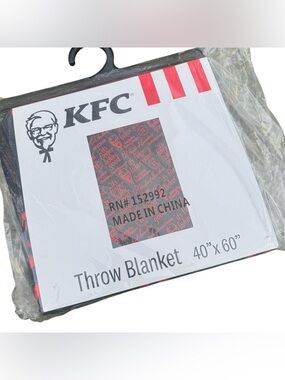KFC Kentucky Fried Chicken Super Soft Cozy Food Black Red Throw Blanket 40X60
